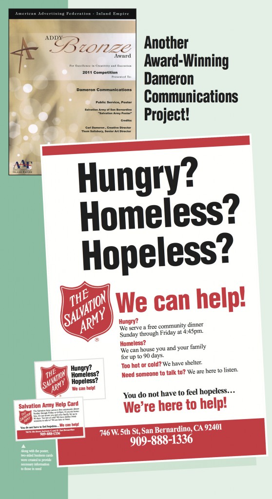 Dameron Communications won a Bronze Award in the Public Service Poster Division in the 2011 competition. 