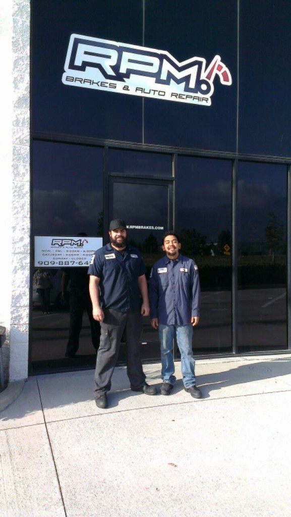 The grand opening for the new RPM Brakes & Auto Repair is February 21 at 10 AM at 4370 Hallmark Parkway, Suite 104, San Bernardino.  The public is invited to attend the grand opening and celebrate with Jorge Beyer left, and Dustin Bernhardt right.  