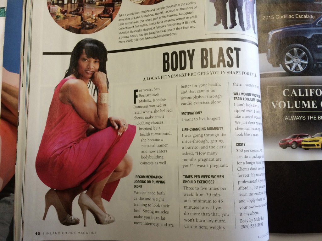 See malaika Jacocks Dameron in Inland Empire magazine August Edition - page 42