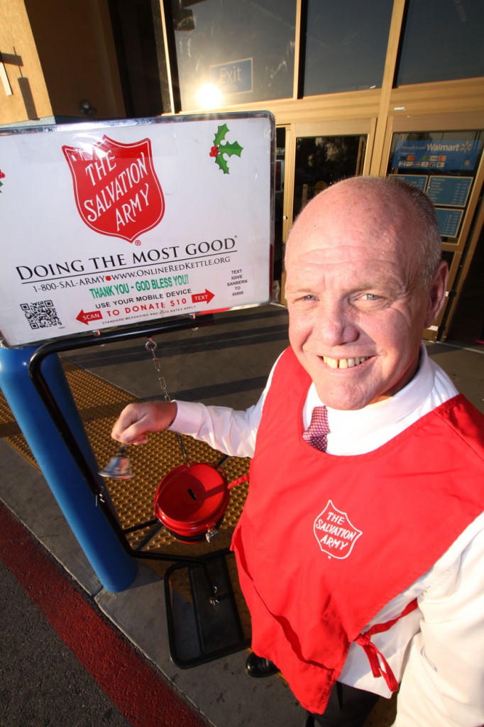 Steve Pinckney has volunteered his time ringing the bells as part of his ministry work with the Salvation Army Corps. Steve is graduate of the Salvation Army's Adult Rehabilitation Center and is participants in the Salvation Army Corps's Path-To-Prosperity program