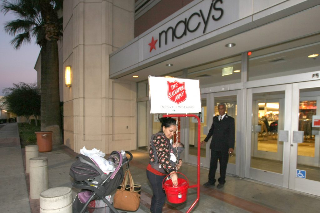 Photo 3 IMG_1590 Haskel and Claudia: Claudia Torres from San Bernardino and daughter Barbara, came by Macy’s to pick up some items, and decided to stop by the kettle to make a donation on her way out. Although Claudia had no idea what The Salvation Army uses the money for, she gave anyway. Claudia was informed all about the various ministries and how The Salvation Army helps feed the poor and homeless, and has a Transitional Living Center and Homeless shelter. 